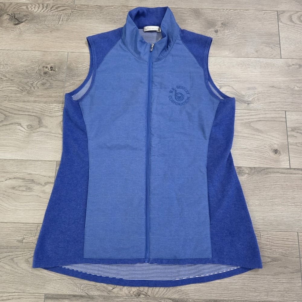 Peter‎ Millar Women's Sleeveless Full Zip Pocket Basic Vest Blue Size M NWOT
